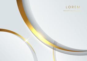 Abstract gold circles lines overlapping on white background vector