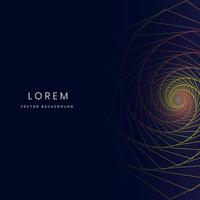 líneas abstractas hexágono amarillo y naranja sobre fondo azul oscuro con espacio de copia para el concepto de ciencia de tecnología de texto vector