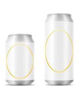 metalic can for beer stock vector illustration isolated on white background