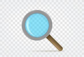 Magnifier vector icon isolated on transparent background