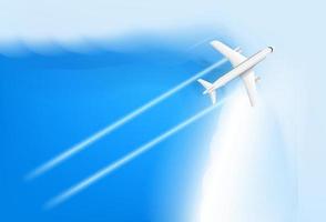 Modern aircraft in a clouds vector