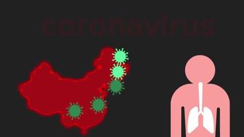 epidemia coronais na china vídeo de animação video
