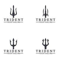 Vintage Trident Spear of Poseidon Neptune God Triton King logo design vector