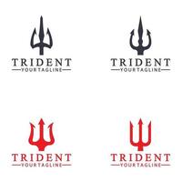 Vintage Trident Spear of Poseidon Neptune God Triton King logo design vector