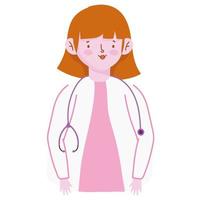 female physician character cartoon white background