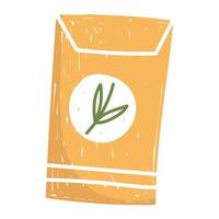 paquete de jardinería de semillas de plantas color dibujado a mano de dibujos animados vector