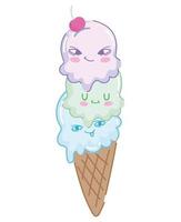 cute ice cream scoops vector