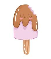 bitten ice cream cute vector