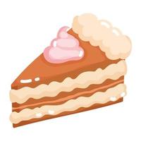 bakery slice cake vector