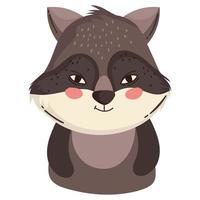 raccoon animal cartoon vector