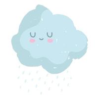 cartoon cute cloud adorable isolated white background vector