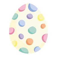 cute easter dotted egg decoration white background vector