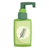 skin care beauty treatment product bottle herbal cartoon white background vector