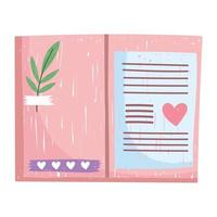 open book with botanical plant elements hand drawn on white background vector