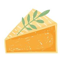 icono de pastel de rebanada de comida saludable estilo aislado vector