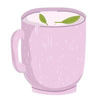 estilo de icono plano de bebida de taza de té de comida sana vector