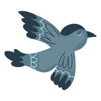 volando lindo pájaro animal dibujos animados estilo aislado vector