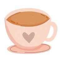 healthy food coffee cup flat icon style vector