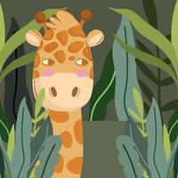 giraffe face cartoon vector