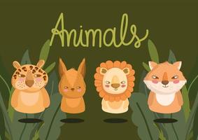 animals forest background vector