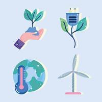 green energy set vector