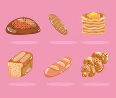 bakery different breads vector