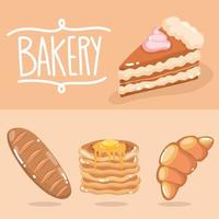 bread sorts and bakery vector