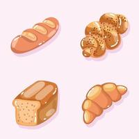 bakery various bread vector