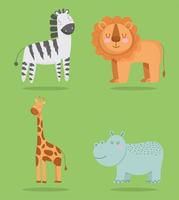 conjunto de dibujos animados de animales vector