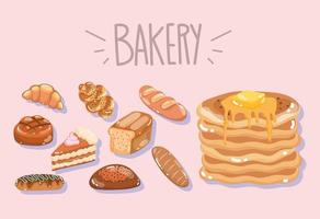 bakery breads products vector