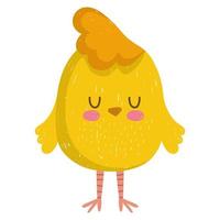 cute chicken bird animal cartoon white background vector