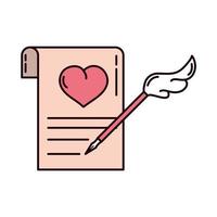 escribir una carta de amor vector