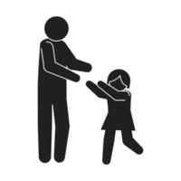 father daughter pictogram vector