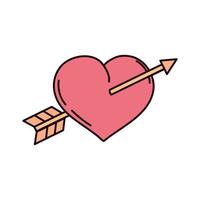 heart pierced arrow love vector