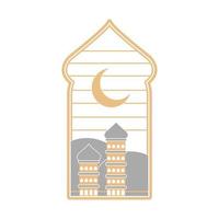 arabic city arch vector