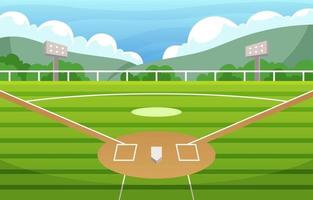 campo de softbol al mediodía vector