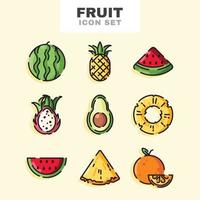 conjunto de iconos de frutas vector