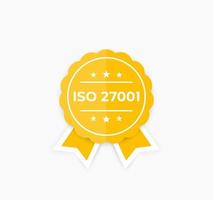 insignia estándar de seguridad de la información iso 27001 o etiqueta de vector