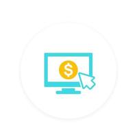 icono de pago por clic para marketing en Internet vector