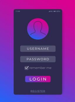 Login or Sign in form mobile interface vector