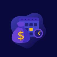 payment calendar or payday vector flat icon