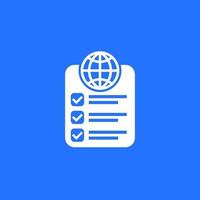 checklist icon with globe vector design