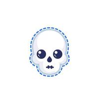 cute skull vector sticker design