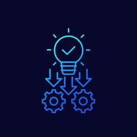 implement linear icon and ideas execution concept vector