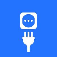 electric plug with 3 pins and socket vector