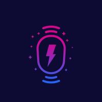 wireless charging station icon vector