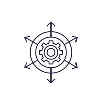 distribution and expansion vector line icon