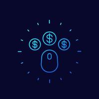 ppc pay per click vector linear icon
