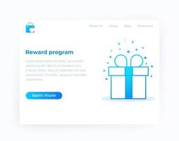 Reward program website design vector