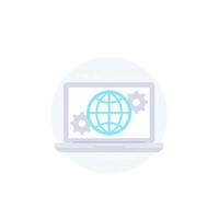 Global settings and network configuration vector icon